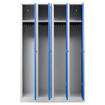 Artikelbild für Gürkan Spind lichtgrau, enzianblau 105036, 4 Schließfächer 117,0 x 50,0 x 180,0 cm, Artikelnummer 560040