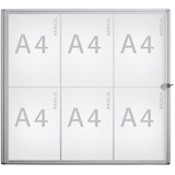 Artikelbild 1 für MAUL Schaukasten Extraslim grau 6x DIN A4 71,1 x 2,7 x 65,5 cm, 1 St., Artikelnummer 515114