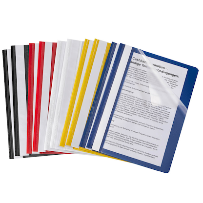 Artikelbild für Schnellhefter Kunststoff farbsortiert DIN A5, 10 St., Artikelnummer 253129