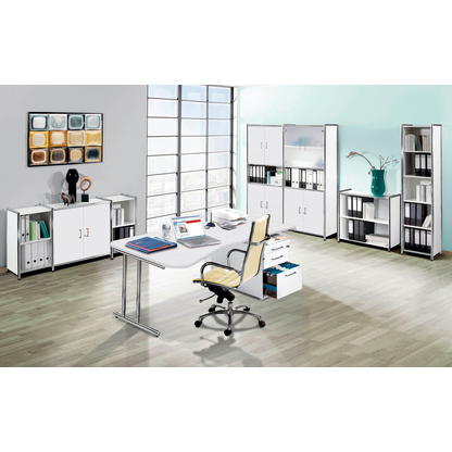 Artikelbild 5 für Kerkmann Lago Schreibtisch weiß L-Form, C-Fuß-Gestell chrom 200,0 x 100,0 cm, Artikelnummer 656114