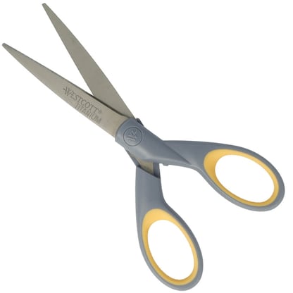 Artikelbild 2 für WESTCOTT Papierschere TITANIUM Super grau-gelb 18,0 cm, Artikelnummer 398289