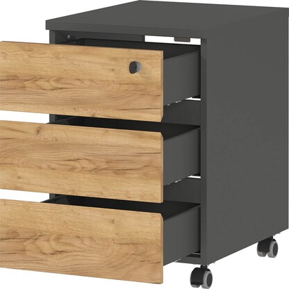 Artikelbild 8 für GERMANIA Lissabon Rollcontainer grafit, navarra-eiche 3 Auszüge 41,0 x 50,0 x 60,0 cm, Artikelnummer 881617