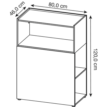 Artikelbild 2 für GERMANIA Beistellregal Mailand weiß 80,0 x 46,0 x 120,0 cm, 1 St., Artikelnummer 136537