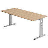 Artikelbild 1 für HAMMERBACHER OS 19 höhenverstellbarer Schreibtisch eiche rechteckig, C-Fuß-Gestell silber 180,0 x 80,0 cm, Artikelnummer 657977