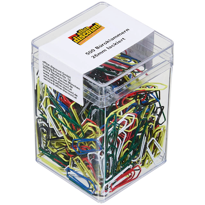 Artikelbild 2 für office discount Büroklammern farbsortiert lackiert, 500 St., Artikelnummer 620583