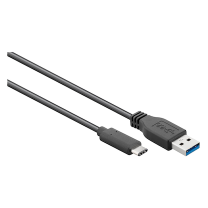 Artikelbild für goobay USB C/USB 3.0 A Kabel 0,5 m schwarz, 1 St., Artikelnummer 170062