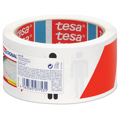 Artikelbild 4 für tesa Warnklebeband Signal Abstand halten min. 1,5 m rot/weiß/schwarz 50,0 mm x 50,0 m 1 Rolle, Artikelnummer 319562