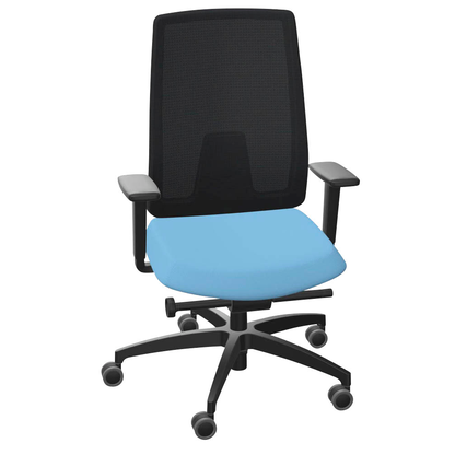 Artikelbild 2 für Dauphin Bürostuhl Indeed mesh Stoff blau, Gestell schwarz, Artikelnummer 125837