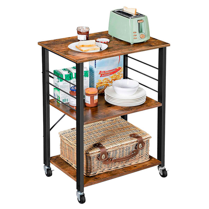 Artikelbild für VASAGLE Servierwagen braun, schwarz 60,0 x 40,0 x 89,0 cm, Artikelnummer 438786