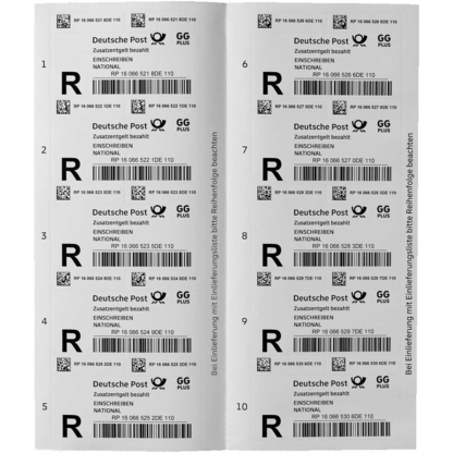 Artikelbild 3 für Deutsche Post 2,65 € Einschreibenmarken 2289 selbstklebend, 10 St., Artikelnummer 666117