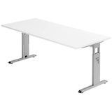 Artikelbild 1 für HAMMERBACHER OS 19 höhenverstellbarer Schreibtisch weiß rechteckig, C-Fuß-Gestell silber 180,0 x 80,0 cm, Artikelnummer 657150
