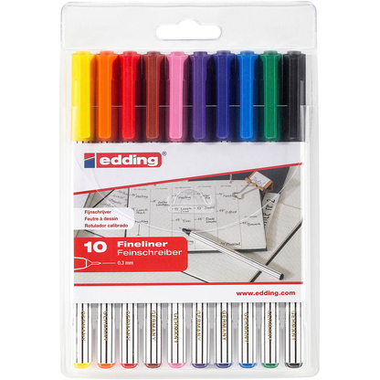 Artikelbild für edding 89 office liner EF Fineliner farbsortiert 0,3 mm, 10 St., Artikelnummer 494902
