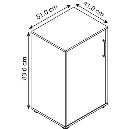 Artikelbild 4 für MÖBELPARTNER Aktenschrank Hank, 158268 schwarz, eiche 1 Fachboden 51,0 x 41,0 x 83,6 cm, Artikelnummer 336679