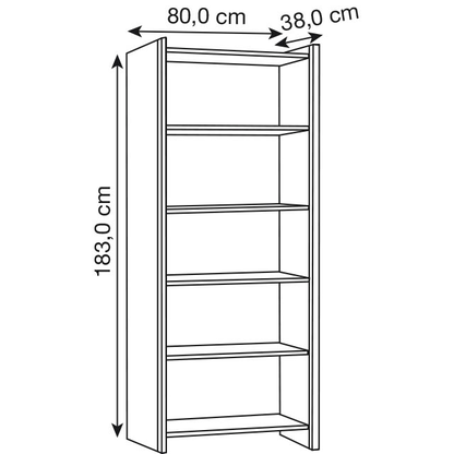Artikelbild 2 für Kerkmann Aktenregal Yukon weiß 80,0 x 38,0 x 183,0 cm, 1 St., Artikelnummer 344689