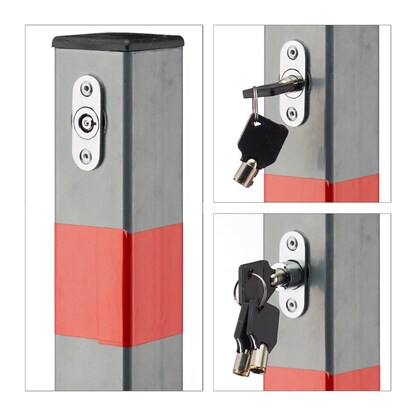 Artikelbild 5 für relaxdays Absperrpfosten grau/rot, 1 St., Artikelnummer 473953