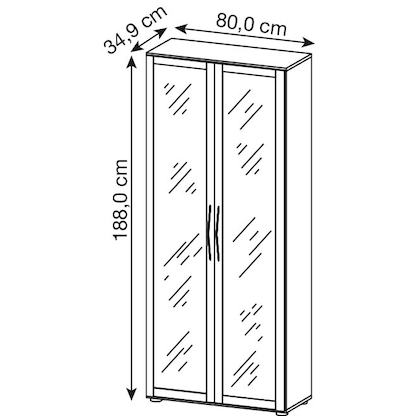 Artikelbild 2 für HAMMERBACHER Altus Vitrine ahorn 4 Fachböden, Artikelnummer 966002