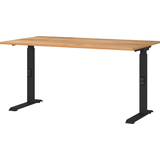 Artikelbild 1 für GERMANIA Lissabon höhenverstellbarer Schreibtisch navarra-eiche rechteckig, C-Fuß-Gestell schwarz 140,0 x 80,0 cm, Artikelnummer 727481