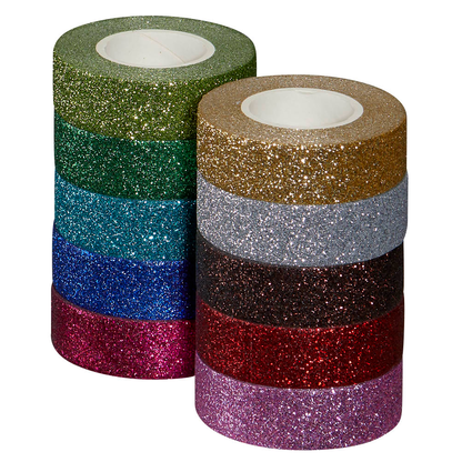 Artikelbild 3 für folia Glitter Tape Deko-Klebeband glänzend 15,0 mm x 5,0 m 10 Rollen, Artikelnummer 820542
