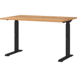 Artikelbild 1 für GERMANIA Lissabon höhenverstellbarer Schreibtisch navarra-eiche rechteckig, C-Fuß-Gestell schwarz 120,0 x 80,0 cm, Artikelnummer 727299