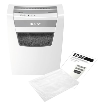 Artikelbild 8 für LEITZ IQ Office S Aktenvernichter mit Partikelschnitt P-4, 4 x 28 mm, bis 12 Blatt, weiß, Artikelnummer 201808