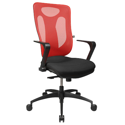 Artikelbild 2 für Topstar Bürostuhl Net Pro 100, NN100 T201 Stoff rot, Gestell schwarz, Artikelnummer 255796