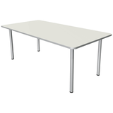 Artikelbild 1 für Kerkmann Prime Schreibtisch weiß rechteckig, 4-Fuß-Gestell silber 200,0 x 100,0 cm, Artikelnummer 120859