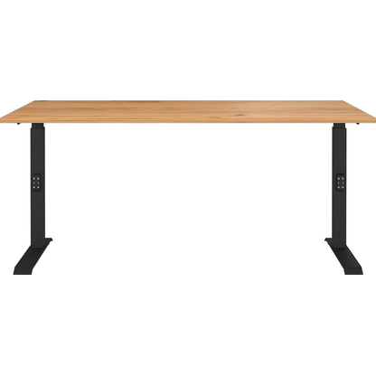 Artikelbild 5 für GERMANIA Lissabon höhenverstellbarer Schreibtisch navarra-eiche rechteckig, C-Fuß-Gestell schwarz 160,0 x 80,0 cm, Artikelnummer 727527