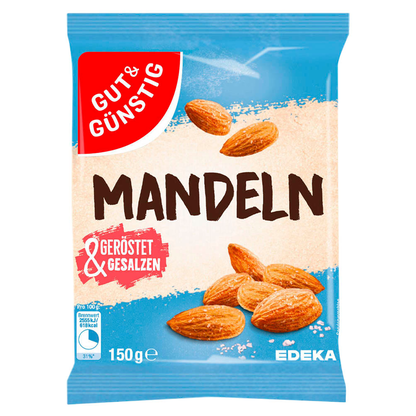 Artikelbild für GUT&GÜNSTIG Mandeln geröstet & gesalzen 150,0 g, Artikelnummer 989941