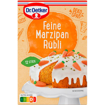 Artikelbild für Dr. Oetker Feine Marzipan Rübli Dekor 12 St., 12 St., Artikelnummer 576627
