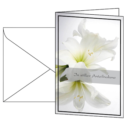 Artikelbild für SIGEL Trauerkarten weiße Amaryllis DS006 DIN A6, 10 St., Artikelnummer 158394
