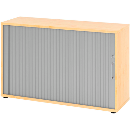 Artikelbild für HAMMERBACHER Popular Rollladenschrank ahorn, silber 1 Fachboden 120,0 x 40,0 x 74,8 cm, Artikelnummer 991570