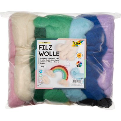 Artikelbild für folia Bastelfilz-Set 12 Farben sortiert mehrfarbig, Artikelnummer 130699