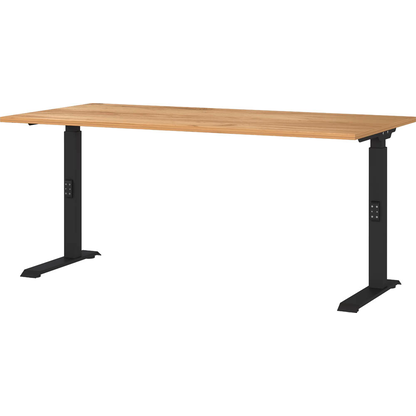 Artikelbild für GERMANIA Lissabon höhenverstellbarer Schreibtisch navarra-eiche rechteckig, C-Fuß-Gestell schwarz 160,0 x 80,0 cm, Artikelnummer 727527