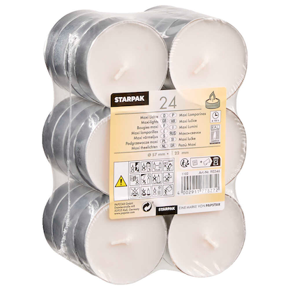 Artikelbild für STARPAK Teelichter weiß, 24 St., Artikelnummer 840581