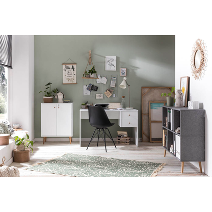 Artikelbild 4 für MÖBELPARTNER Jonte Schreibtisch grau rechteckig, Wangen-Gestell grau 117,0 x 67,0 cm, Artikelnummer 650412