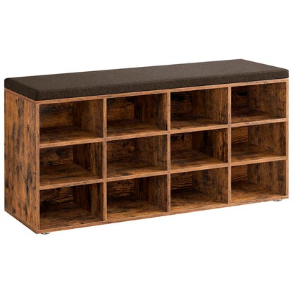 Artikelbild für VASAGLE Schuhbank LHS012B01 vintagebraun, dunkelbraun Holz 104,0 cm, Artikelnummer 760159