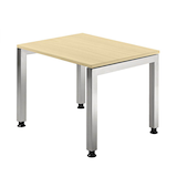 Artikelbild 1 für HAMMERBACHER JS08 höhenverstellbarer Schreibtisch ahorn rechteckig, 4-Fuß-Gestell silber 80,0 x 80,0 cm, Artikelnummer 864210