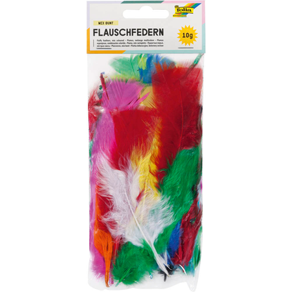 Artikelbild für folia Federn mehrfarbig Flauschfedern bunt 10 g, 1 Pack, Artikelnummer 479632