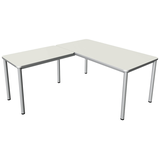 Artikelbild 1 für Kerkmann Prime Schreibtisch weiß L-Form, 6-Fuß-Gestell silber 160,0 x 180,0 cm, Artikelnummer 120917