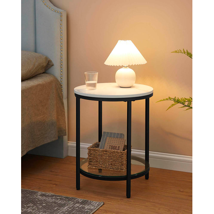 Artikelbild 3 für VASAGLE Beistelltisch rund Spanplatte weiß 45,0 x 45,0 x 55,0 cm, 1 St., Artikelnummer 290538