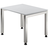 Artikelbild 1 für HAMMERBACHER JS08 höhenverstellbarer Schreibtisch lichtgrau rechteckig, 4-Fuß-Gestell silber 80,0 x 80,0 cm, Artikelnummer 867073