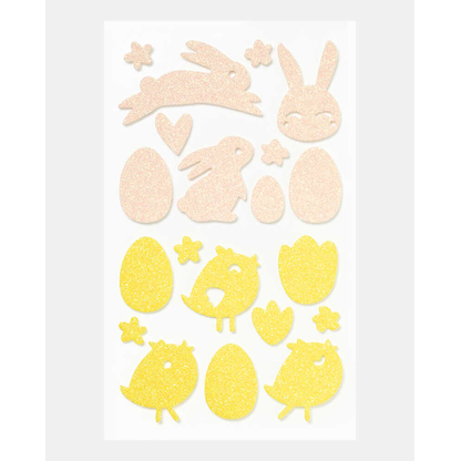 Artikelbild 2 für folia Moosgummi Glitter-Sticker EASTER gelb, lachs, rosa, lila, mint 52 St., Artikelnummer 775969