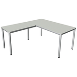 Artikelbild 1 für Kerkmann Prime Schreibtisch lichtgrau L-Form, 6-Fuß-Gestell silber 160,0 x 180,0 cm, Artikelnummer 120887