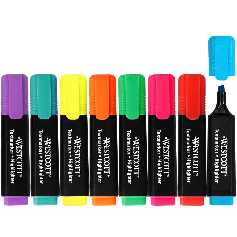 WESTCOTT Textmarker farbsortiert, 8 St. | office discount