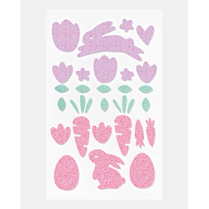 Artikelbild 3 für folia Moosgummi Glitter-Sticker EASTER gelb, lachs, rosa, lila, mint 52 St., Artikelnummer 775969
