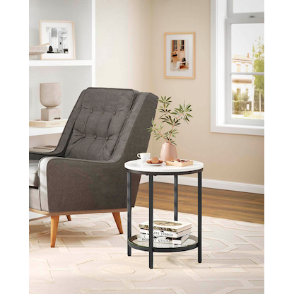 Artikelbild 4 für VASAGLE Beistelltisch rund Spanplatte weiß 45,0 x 45,0 x 55,0 cm, 1 St., Artikelnummer 290538