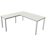 Artikelbild 1 für Kerkmann Prime Schreibtisch weiß L-Form, 6-Fuß-Gestell silber 180,0 x 180,0 cm, Artikelnummer 120739