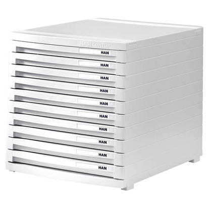 Artikelbild 5 für HAN Schubladenbox Contur weiß 1510-12D, DIN B4 mit 10 Schubladen, 1 St., Artikelnummer 661717