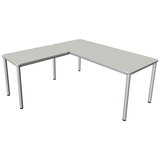 Artikelbild 1 für Kerkmann Prime Schreibtisch lichtgrau L-Form, 6-Fuß-Gestell silber 180,0 x 180,0 cm, Artikelnummer 120929