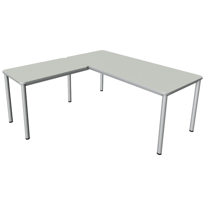 Artikelbild für Kerkmann Prime Schreibtisch lichtgrau L-Form, 6-Fuß-Gestell silber 180,0 x 180,0 cm, Artikelnummer 120929